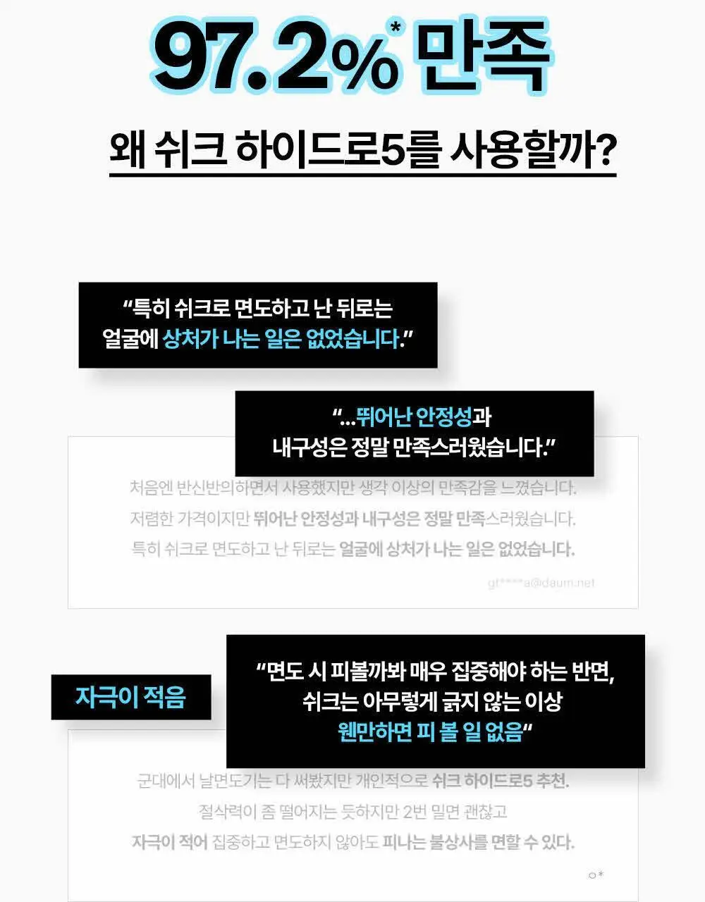 [NEW] 쉬크 하이드로5 스킨프로텍트 기획(핸들+2입날+쉐이빙폼) 상세페이지 7